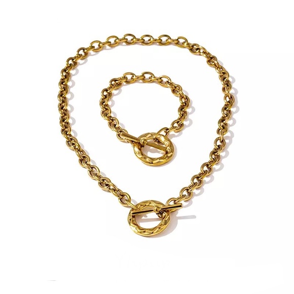 Jewelry - Stainless Steel Women Necklace & Bracelet Set